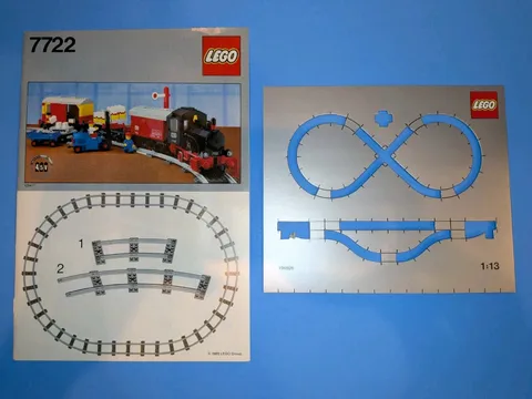 LEGO Town: 7722 Steam Cargo Train 4.5V Original Manual & Track Layout Template