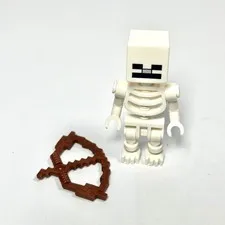 LEGO Minecraft Skeleton Minifigure with Brown Bow Weapon Accessory min011