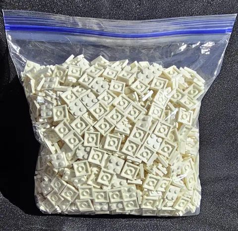 LEGO White 2x2 Plates Bulk Lot 1600+ Pcs 2.4 lbs Part 3022 Massive Builder Pack 