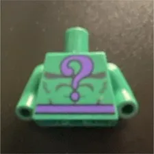 LEGO Minifigure Torso Green with Purple Question Mark Print (Torso Only)