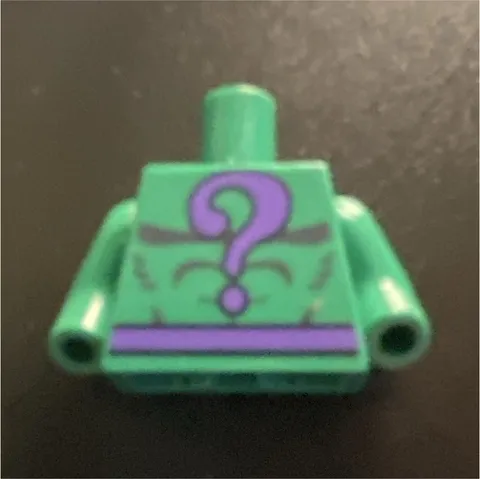LEGO Minifigure Torso Green with Purple Question Mark Print (Torso Only)