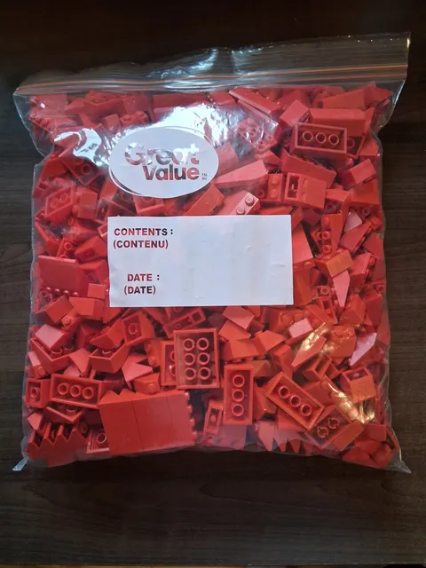 LEGO 1kg Red Roof Slopes Ridges Inverted 1x2 1x3 1x4 2x2 2x3 2x4 etc
