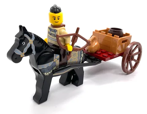 Lego Indian w/ Horse Cart - Western Frontier - Native American & Accessories