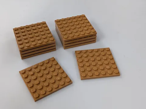 x10 Lego 6 x 6 Medium Nougat Plate # 3958 MOC Bulk Parts