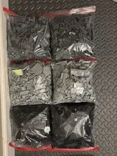 Dark Gray, Light Gray, and Black Lego Bricks. 12 Pounds. Sorted By Color.