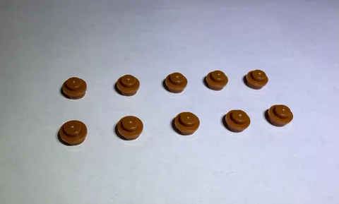 Lego Lot Of 10 Dark Orange Round 1x1 Plates Plate New City