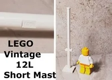 LEGO Short Mast Boat Sail Slit at Top White Windsail Super Condition Rigging