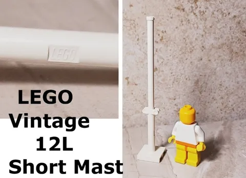 LEGO Short Mast Boat Sail Slit at Top White Windsail Super Condition Rigging