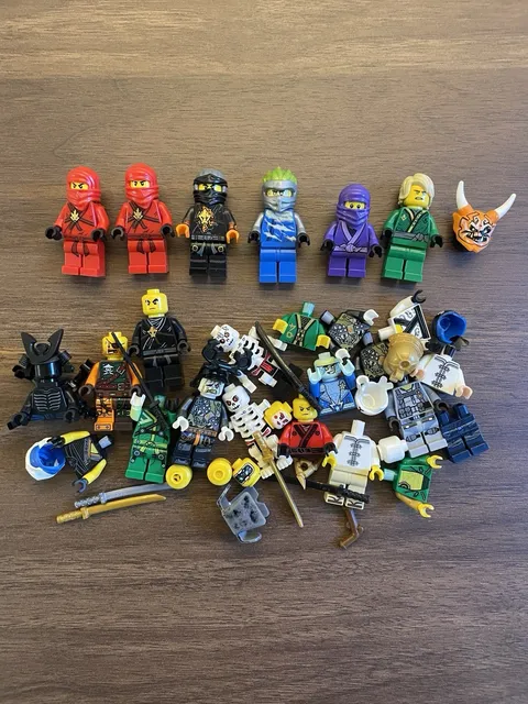LEGO Ninjago minifigure lot and parts, RX Cole, Lil Nelson, OG Kai, RARE