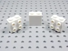 LEGO Lot of 3 White 1x2x2 Wall Bricks w/ 4 Side Studs BP