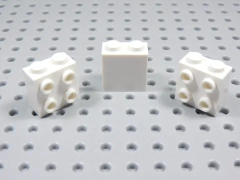 LEGO Lot of 3 White 1x2x2 Wall Bricks w/ 4 Side Studs BP