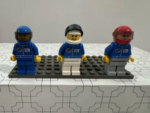 LEGO Vintage Octan Blue Oil Worker Minifigure Lot x3 Classic Town Gas Station