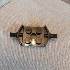 Lego part 6157 - Black Modified 2 x 2 plate with wheel holder