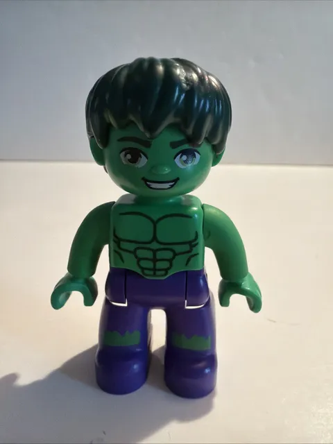 LEGO Duplo Marvel Avengers Hulk Minifigure Purple Pants 10940 Green 2.5 Inch