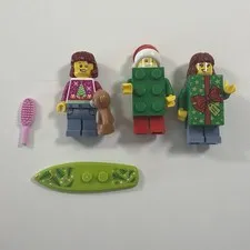 Lot Of 3 + Accessories LEGO BAM Holiday Present Minifigures Mini Fig Christmas