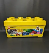 LEGO Box & Lid CLASSIC Large 8 Stud Yellow Brick Storage Container Empty