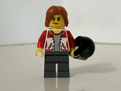 LEGO Minifigure City Female ATV Driver w/ Number 8 on Back cty0729 Set 60148