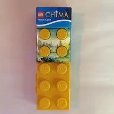 2013 NOS LEGO Legends of Chima Toy Line Pencil Case Plastic Yellow Brick Logo 