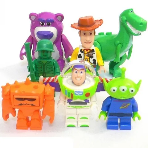 R3 Lego Toy Story Woody Buzz Lightyear Rex Alien Lotso Bear Chunk Green Army NEW