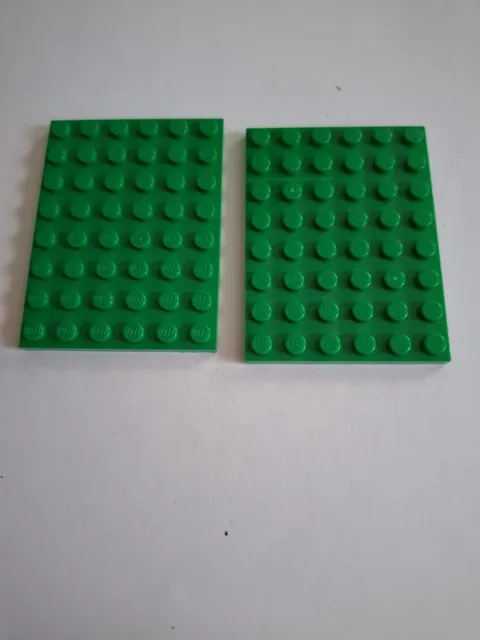 No 272.  2x Lego Board 6x8.  3036 Green