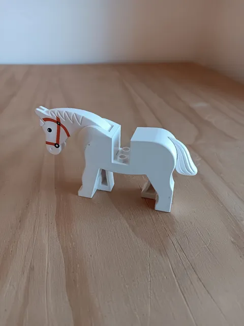 LEGO 4493 4493c01pb04 Horse - White, Moveable Head, Vintage
