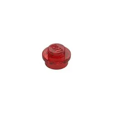 LEGO 100x Trans-Red Plate 1 x 1 Round inv.597