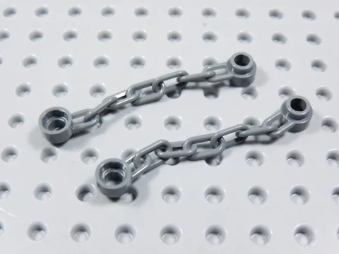 LEGO Lot of 2 Dark Bluish Gray 5 Link Chain Weapon Minifig BQ