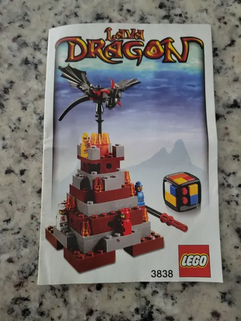 LEGO LAVA DRAGON INSTRUCTION BOOKLET PART 3838, BOOKLET ONLY, NO SET