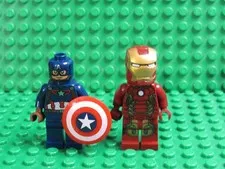 Lot 2 Lego Marvel Super Heroes Minifigs Captain America + Iron Man 76032 CM64