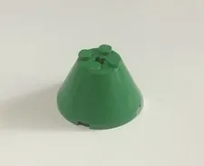 LEGO 1 Green Cone 4x4x2 with Axle Hole Part 3943b