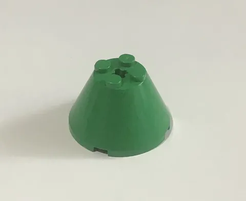 LEGO 1 Green Cone 4x4x2 with Axle Hole Part 3943b