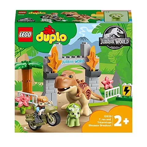 LEGO Duplo Jurassic World T-Rex and Triceratops Escape 10939 Toy Blocks Dinosaur