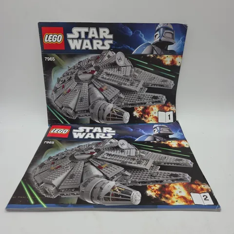 LEGO STAR WARS 7965 MILLENNIUM FALCON 2011 Instruction Manuals Only # 1 & 2 Book
