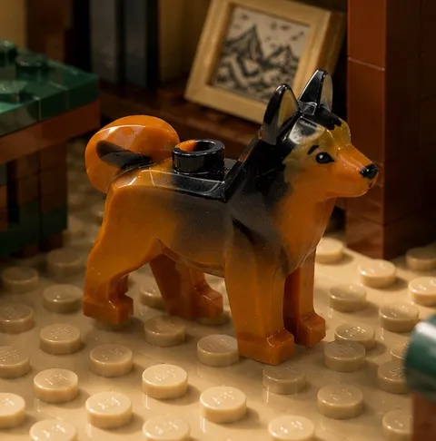 Lego Animal Dog Husky with Marbled Black Ears K9 Hound Figure