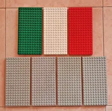 Lot of 7 Lego Plates 10x20 Mod 700E, Gray, White, Red, Green