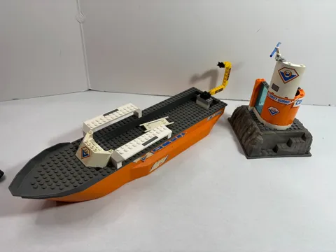 LEGO City LOT: boat hull and parts only from Coast Guard Patrol Boat & Tower
