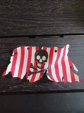 Vtg LEGO Tattered Cloth Sail 21 x 11 Red Stripes Skull Crossbones 1996 Pirates