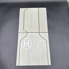 Lego Helipad Road Base Plates 32 x 32 Helicopter Vintage Light Gray Green EUC