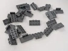 Lego x25 New Dark Bluish Gray Bracket 1 x 2 - 2 x 4  # 93274