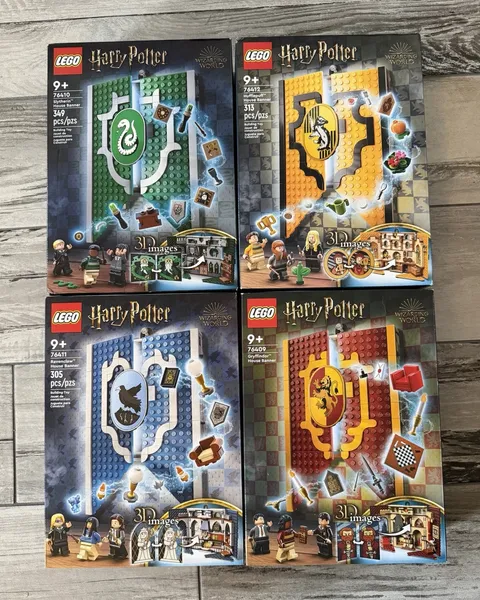 LEGO RETIRED Harry Potter House Banners lot 76409, 76410, 76411, 76412 NIB