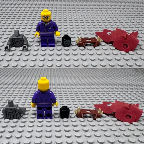 LEGO Minifigure Parts Lot Torso Red Cape Skeleton Head Pieces