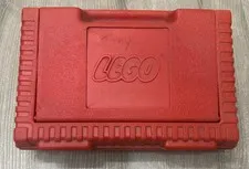 1984 LEGO Red Storage Carrying Case Box USA Made Vintage Basic 06082 HTF Rare