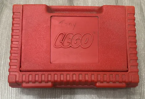 1984 LEGO Red Storage Carrying Case Box USA Made Vintage Basic 06082 HTF Rare