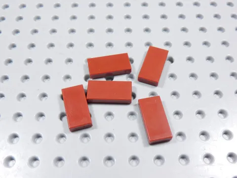 LEGO Lot of 5 Dark Red 1x2 Smooth Tiles Plates BD