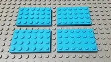 LEGO Lot of 4 Medium Azure 4x6 Plate Pieces