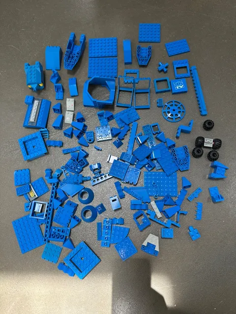 LEGO Vintage Space Blue Parts 6980 493 hinges plates printed lot