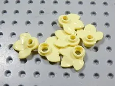 LEGO Lot of 6 Cool Pastel Yellow Plant Plates w/ 3 Leaves Minifig BL
