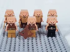 LEGO Minecraft Piglin Army Lot of 7 Minifigures Brute Gold Armor Weapons