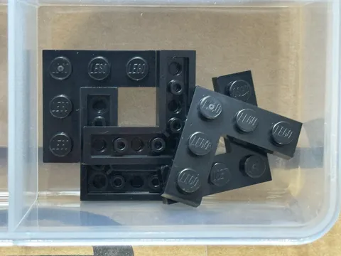 LEGO Parts - Black Plate 3 x 3 Corner - No 77844 - QTY 5