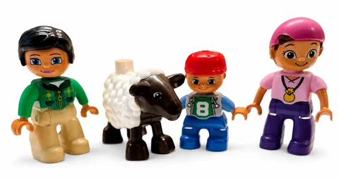 LEGO DUPLO Mixed Figure Lot with Rare Disney Izzy & Sheep,Horse Rider, Small Boy